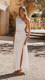 Halle One Shoulder Maxi Dress Ivory