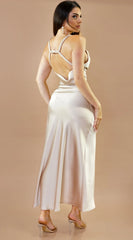 Lustra Satin Maxi Dress Cream