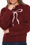 Kaori Bow Sweater Burgundy