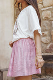 Domitia Mini Aline Skirt Pink White Stripe