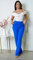 Cora Linen Pants Blue