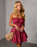 Elane Stitched Floral Mini Dress