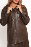 Trevira Faux Leather Shirt Brown