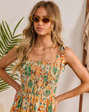Ocean Light Tropical Print Maxi Dress
