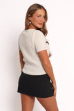 Rachel Knit Top Cream Black