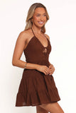 Rilie Halterneck Mini Dress Brown