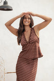 Kelso Top Brown Polka Dot