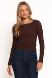 Warren Long Sleeve Top Brown