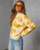 Chilly Days Textured Floral Sweater