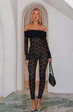 Evening Soiree Long Sleeve Jumpsuit Black