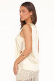 Coleman Side Slit Top Butter Yellow