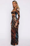 Let Me Think Long Sleeve Maxi Dress Opal Surge