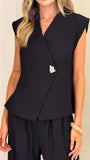 Zahira Vest Top Black