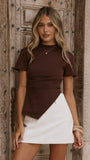 Tiarna Side Ruched Tee Chocolate