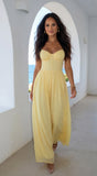 Orlaya Chiffon Wide Leg Jumpsuit Yellow
