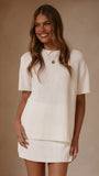 Casey Oversized Knit Tee Off White