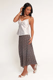 Willow Midi Skirt Brown Blue Floral