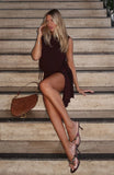 Softness Survived Mini Dress Chocolate