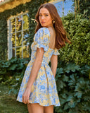 Vibrant Bloom Sweetheart Floral Mini Dress
