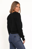 Caterina Button Cardigan Black
