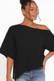 Ardena Boucle Knit Top Black
