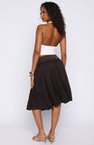 Heavenly Verse Studded Midi Skirt Espresso