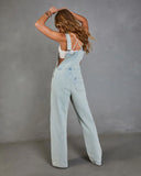 Cloudette Wide Leg Denim Overalls