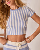 Coastal Ease Short Sleeve Crop Top