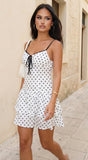 Evelisse Polka Dot Tiered Mini Dress White
