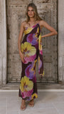Haviana Maxi Dress Purple Yellow Floral