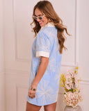 Day Plans Floral Mini Shirt Dress