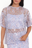 Yonder Sheer Lace Tee Top Purple