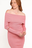 Archie Off The Shoulder Midi Dress Rose