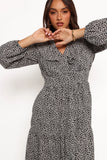 Sophie Long Sleeve Maxi Dress Black Ivory