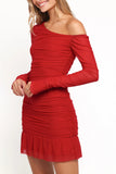 Austin Long Sleeve Mini Dress Red