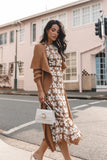 Pierre Long Sleeve Lace Maxi Dress Mocha