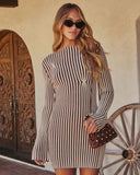 Isobella Ribbed Contrast Mini Sweater Dress