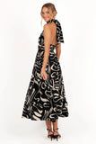 Jennifer Halterneck Maxi Dress Black White