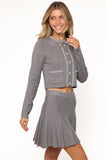 Lumi Pleated Skirt Sweater Set Grey
