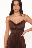 Angelique Pleated Jumpsuit Chocolate Brown