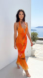 Amarosa Floral Print Maxi Dress Orange Multi