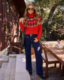 Cressa Turtleneck Fair Isle Abstract Sweater