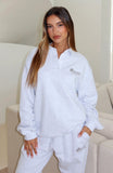 Cant Be Changed Oversized Henley Sweater Grey Marle