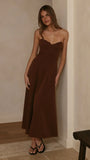Janessa Strapless Midi Dress Chocolate