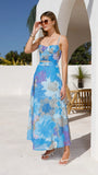 Rixie Maxi Skirt Blue Floral