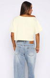 Ive Got That Feeling Boxy Off Shoulder Tee Lemon