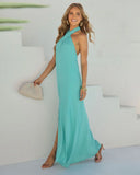 Tuscan Touch Halter Maxi Dress