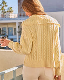 Auriella Quarter Zip Cable Knit Sweater