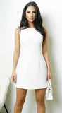 Eline Boat Neck Mini Dress White