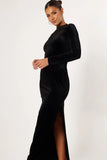 Jessica Long Sleeve Maxi Dress Black